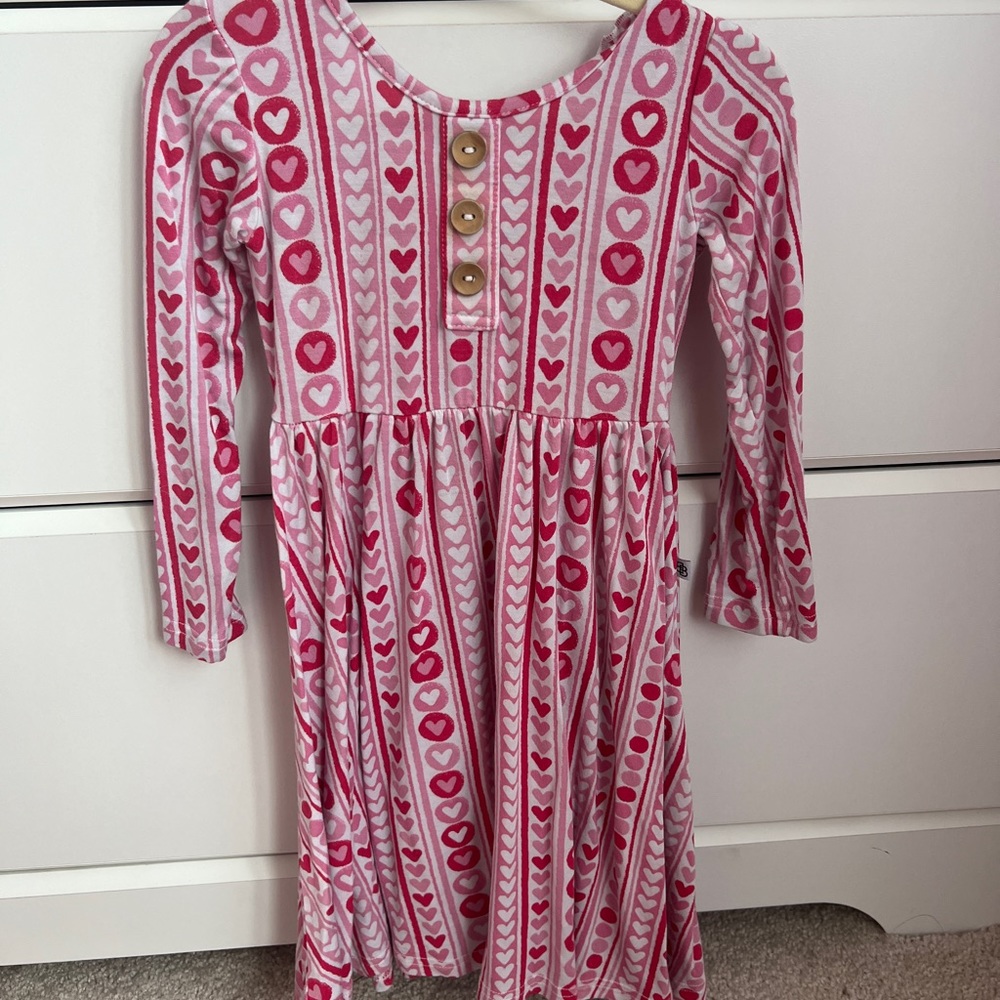 2T LBB heart printed twirl dress
